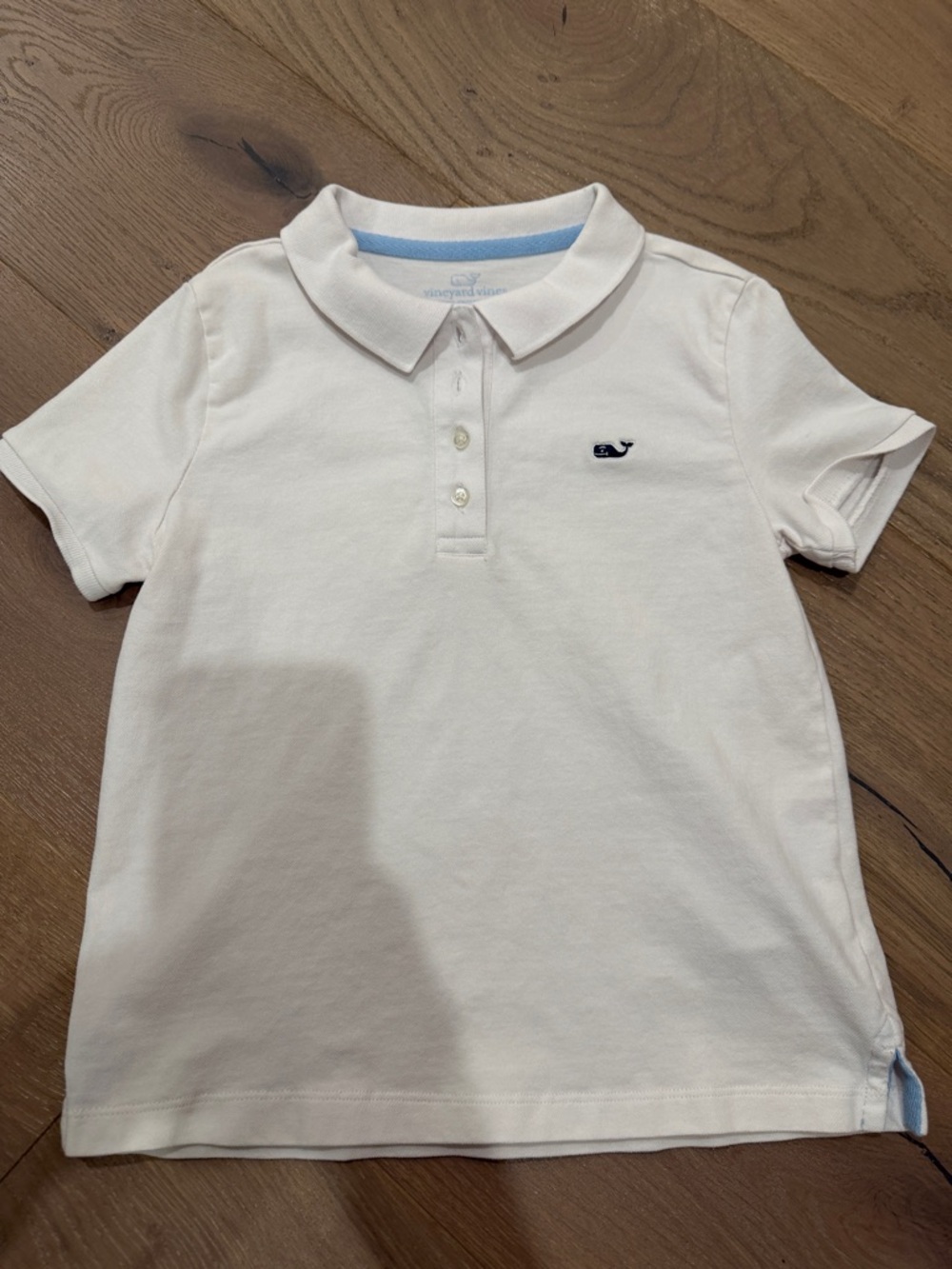 Vineyard Vines Kids Cream Polo with Navy Whale Logo